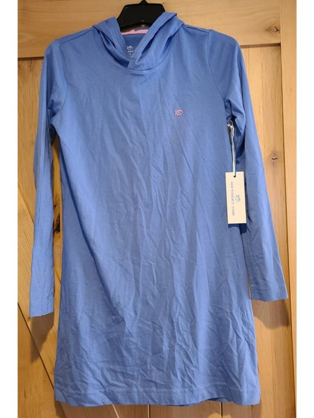 New! Southern Tide Size XS Dress Long Sleeve Hooded Blue Coverup Ultramarine